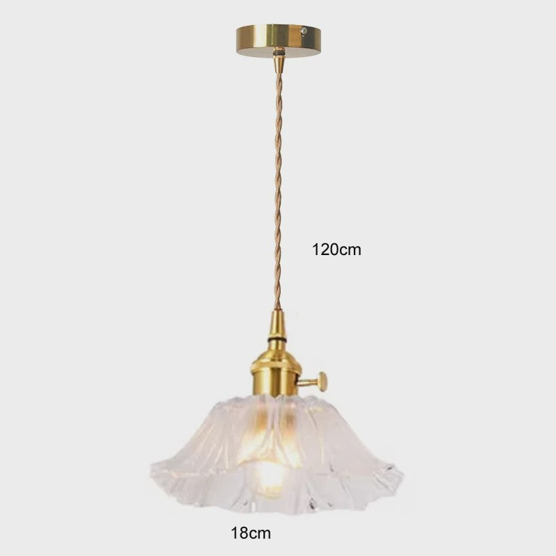 Vintage Bloemen Glazen Hanglamp - Sfeervolle Decoratie voor Woonkamer & Slaapkamer