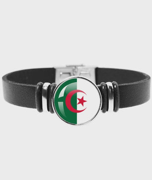 Leren Armband met Vlag van [Land] - Stijlvolle Bangle voor Dames en Heren