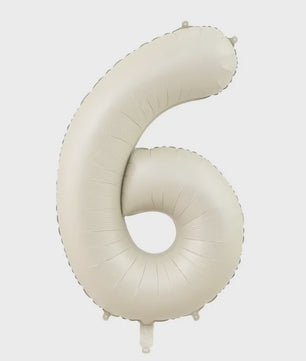 Grote Folie Ballonnen Cijfers 0-9 Cream Caramel & Wit (32/40 inch) - Feestdecoratie