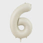 Grote Folie Ballonnen Cijfers 0-9 Cream Caramel & Wit (32/40 inch) - Feestdecoratie
