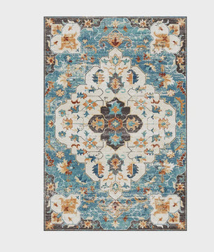 Wasbaar & Opvouwbaar Perzisch Retro Vloerkleed | Zacht Imitatie Kasjmier voor Woonkamer, Slaapkamer & Hal