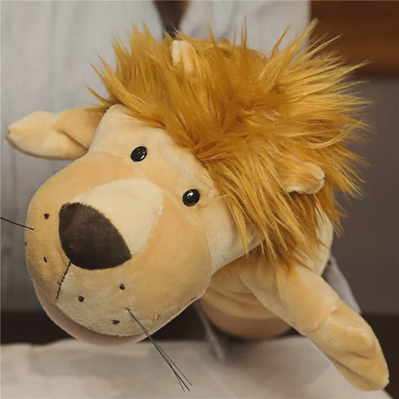 Zachte Pluche Handpoppen: Educatief Speelgoed & Knuffels voor Kinderen - Leeuw, Olifant, Konijn, Aap & Meer!