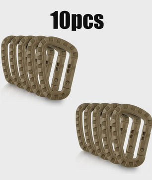 Tactische D-vormige Plastic Karabijnhaak - Set van 5, 10, 15 of 20 stuks - Outdoor & Camping Gear