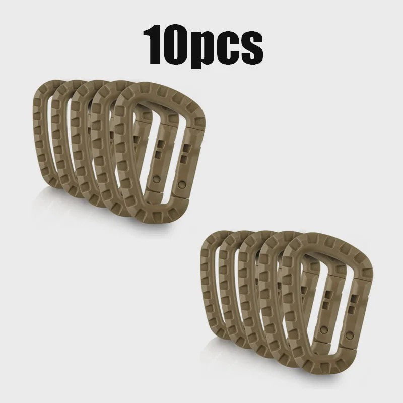 Tactische D-vormige Plastic Karabijnhaak - Set van 5, 10, 15 of 20 stuks - Outdoor & Camping Gear