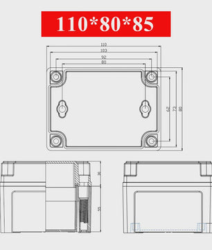 Waterproof Plastic Enclosure Box Electronic Electrical Project Box ABS Outdoor Junction Box Housing IP67 Project Instrument Case