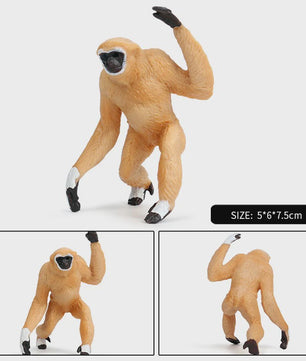 Oenux Wild Animal Speelfiguren: Aap, Chimpansee, Orang-oetan & Gibbon (PVC)