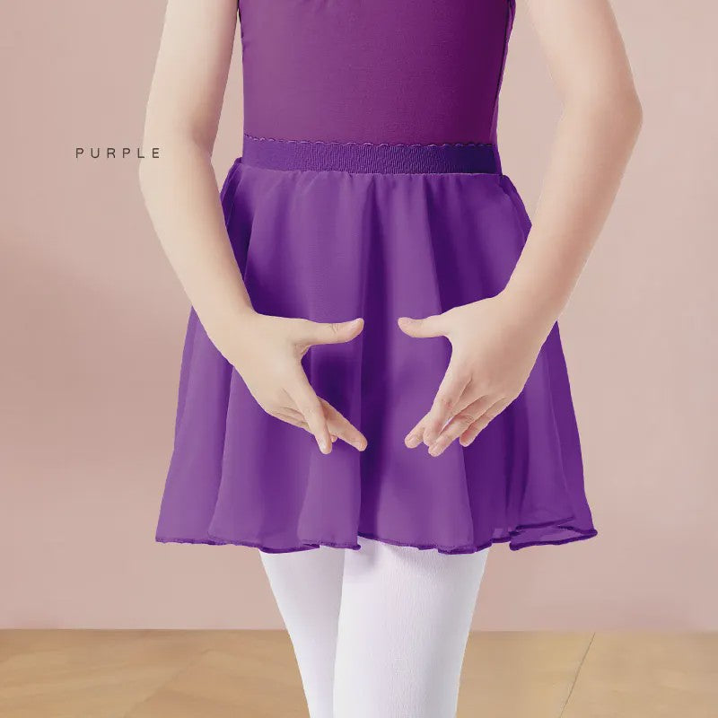 18 Colours Ballet Skirt Girls Toddler Kids Dance Chiffon Skirt Elastic Waist Short Dance Skirt for Girls Tutu Skirt for Ballet