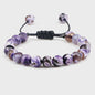 Verstelbare Natuursteen Armband - 8mm Agate & Onyx Kralen voor Mannen en Vrouwen