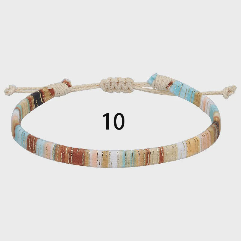 Handgemaakte Boho Anklet Armband - Geweven Stof, Verstelbaar, Beach & Ethnic Stijl