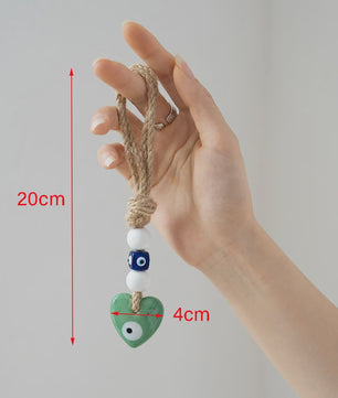 Blauw Turks Oog Hanger met Touw - Decoratie voor Auto, Muur & Huis
