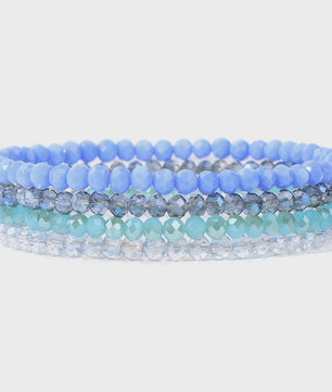 Set van 4 Kristallen Kralen Armbanden - Kleurrijk & Elegant