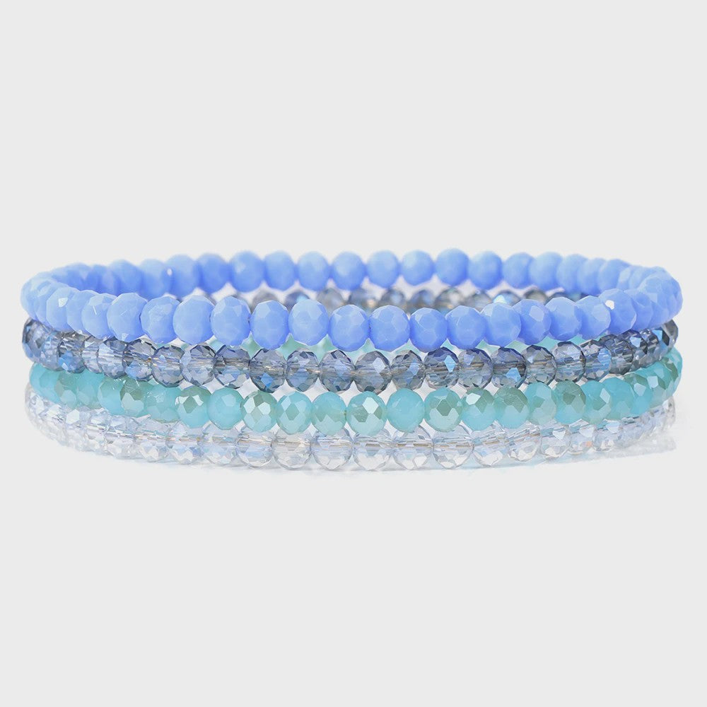 Set van 4 Kristallen Kralen Armbanden - Kleurrijk & Elegant