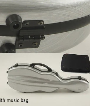 Carbon Fiber Vioolkoffer met Afneembare Tas - Dubbele Draagband & Slot