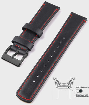 Top Grain Echt Lederen Horlogeband - 20mm/22mm Quick Release - Voor Heren, Dames & Samsung Galaxy Watch