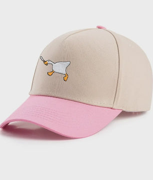 Unieke Geborduurde Baseball Cap met Gans Patroon - Casual Stadsstijl