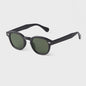 Vintage Zonnebril Dames Heren - Retro Rond Montuur met Gele & Blauwe UV400 Lenzen