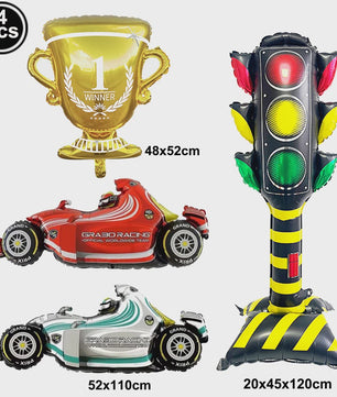 Grote Raceauto Nummer Ballonnen Set - Perfect voor Verjaardagen en Feesten