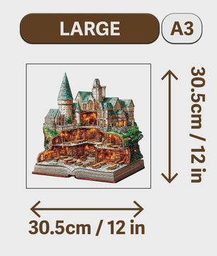 Houten Puzzel Kasteel & Bladeren - Uniek Decoratie Cadeau