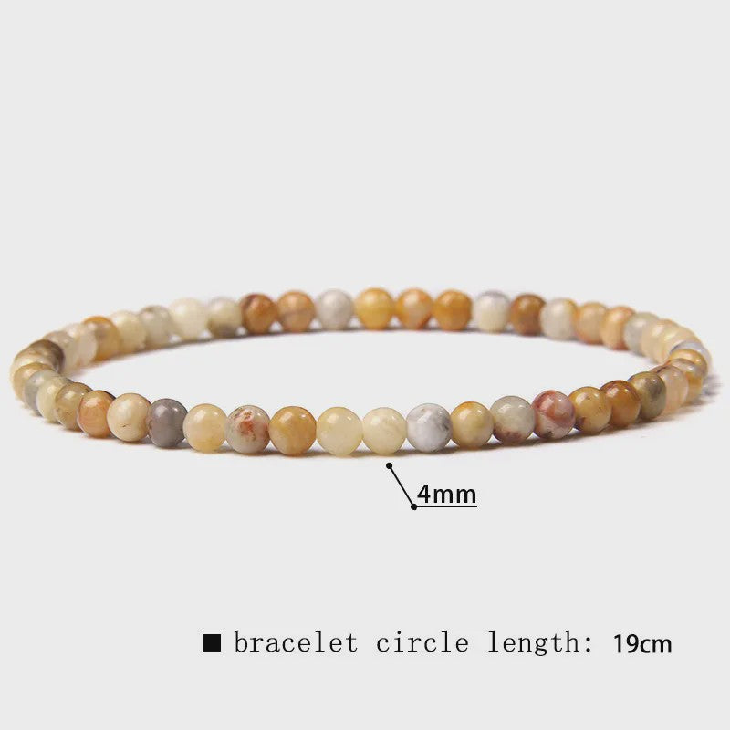 Natuursteen Armband met Kwarts, Kattenoog, Jades & Aquamarijn Kralen - Stretch Bangle voor Dames & Heren