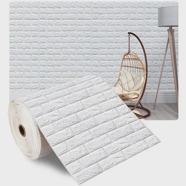 3D Baksteen Behang - Zelfklevend, Waterdicht Schuim Muursticker (70cm breed, 1/5/10m lang)
