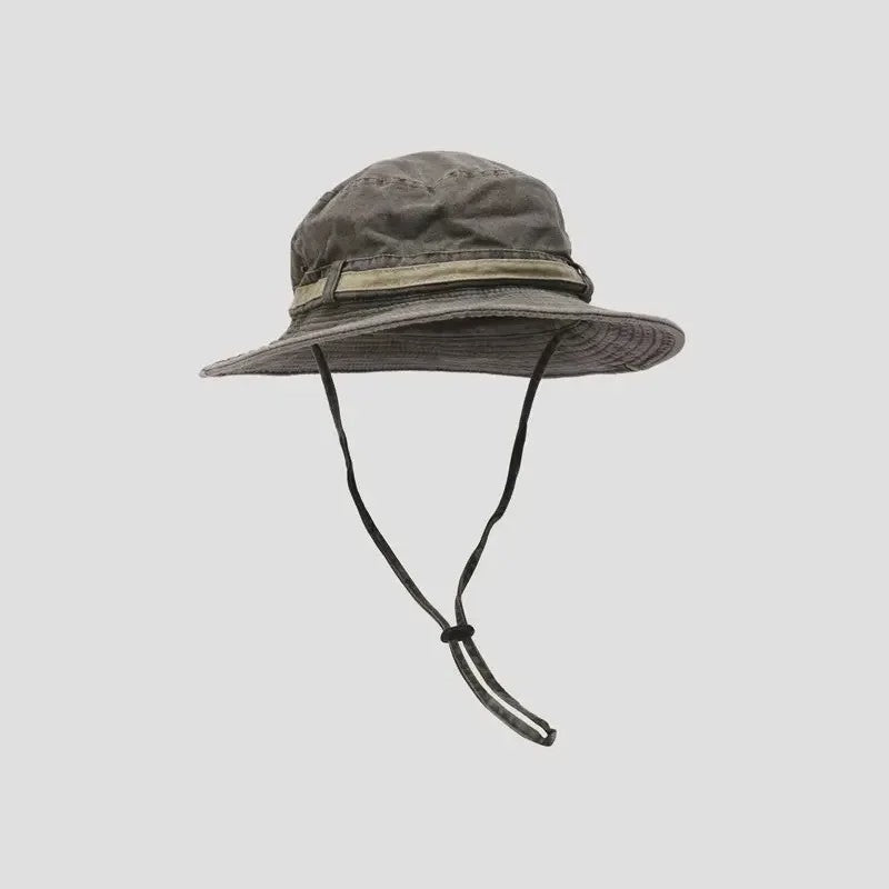 Heren Bucket Hat met Brede Rand - UV Bescherming voor Vissen, Wandelen & Outdoor