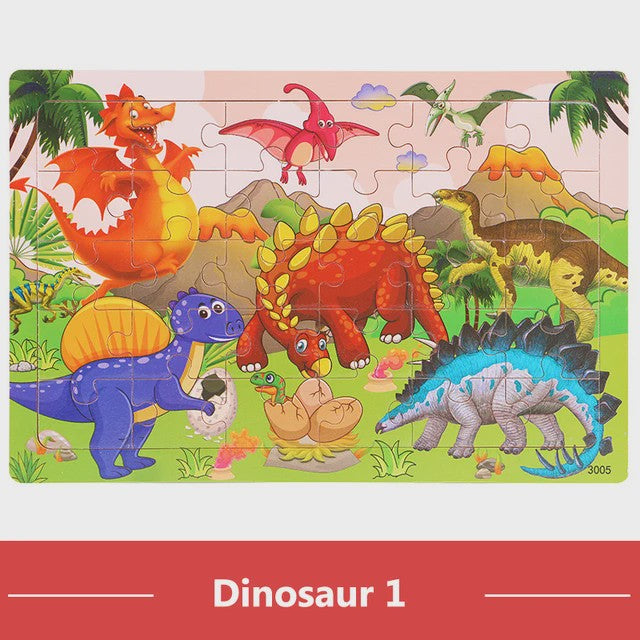 Houten 3D Montessori Puzzel - 30 Delen met Vrolijke Dieren - Educatief Speelgoed voor Kinderen