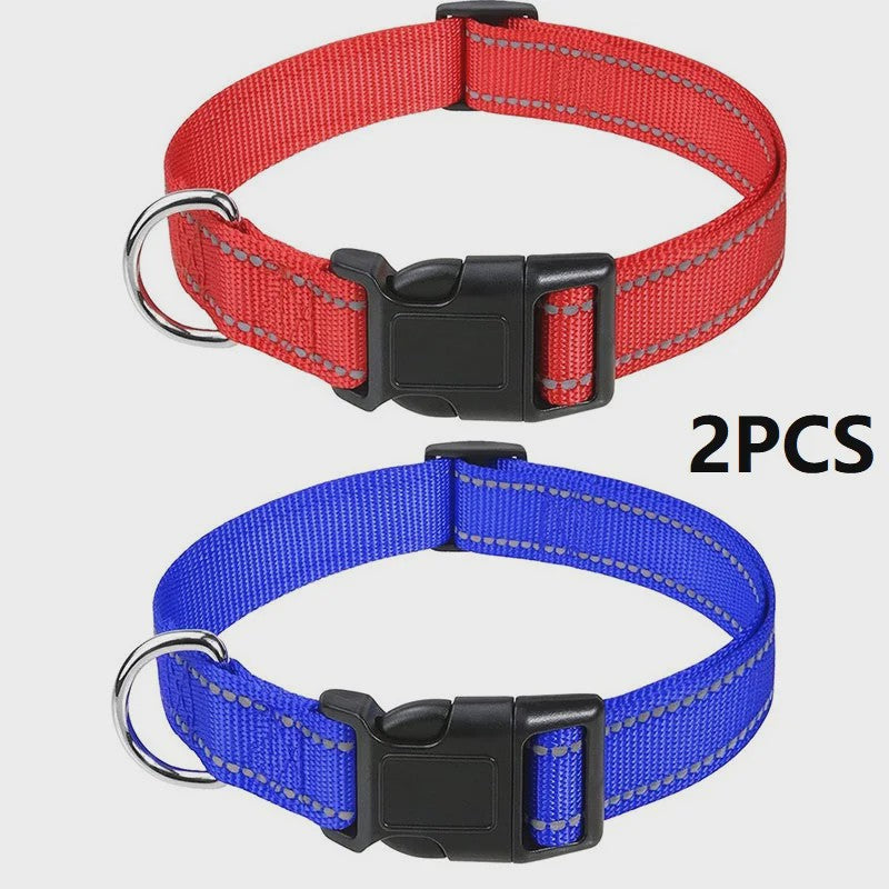 Verstelbare Halsband voor Honden en Puppies met Reflecterende Strepen - Veilig en Comfortabel