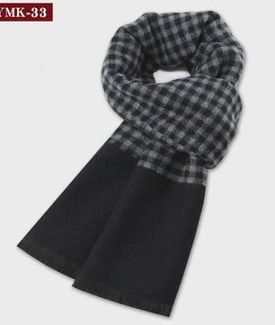 Luxe Heren Sjaal - Warme Wol & Kasjmier - Winter Ruitpatroon
