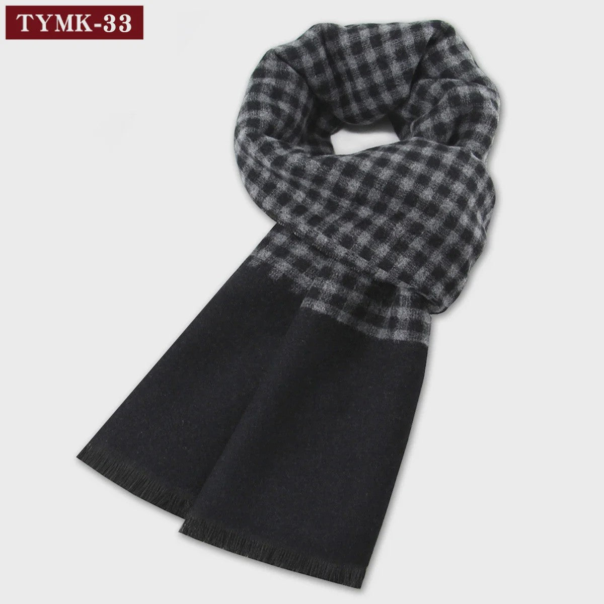 Luxe Heren Sjaal - Warme Wol & Kasjmier - Winter Ruitpatroon