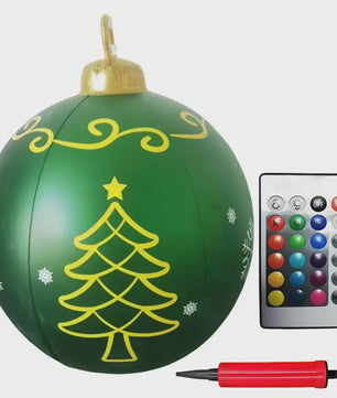 24 Inch Opblaasbare Kerstbal met LED Verlichting - XL Tuindecoratie