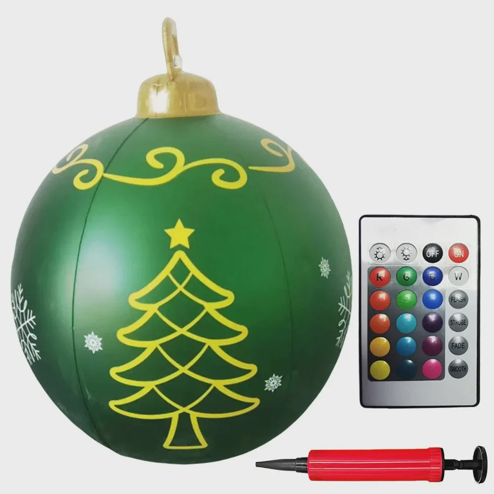 24 Inch Opblaasbare Kerstbal met LED Verlichting - XL Tuindecoratie