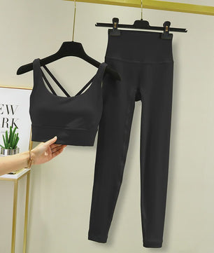 Dames Yogaset: Sport BH met Hoge Taille Legging - Squat Proof & Tummy Control