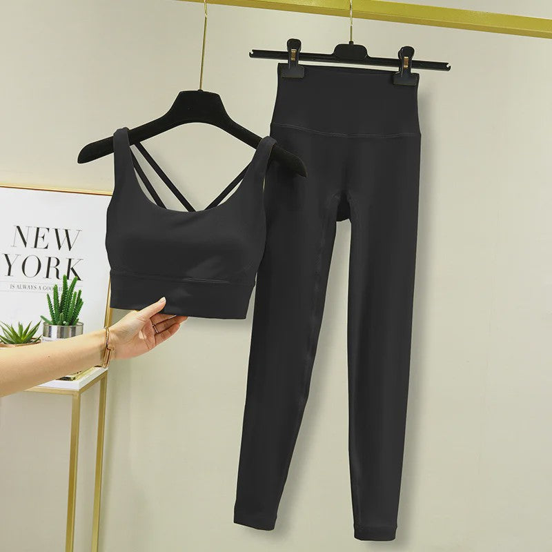 Dames Yogaset: Sport BH met Hoge Taille Legging - Squat Proof & Tummy Control