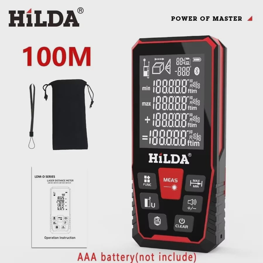 HAUPTSON Laser Afstandsmeter 100M - Precisie Meetinstrument voor Afstand, Oppervlakte en Volume