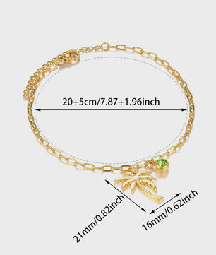 Gouden Anklet met Kralen en Bedels - Roestvrij Staal - Zomerse Strandjuwelen