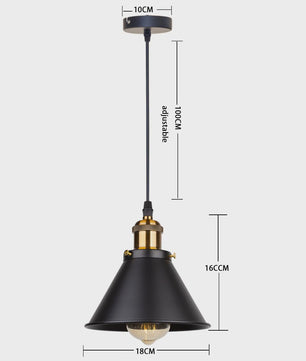 Retro Hanglamp Loft Stijl - Industriële Plafondlamp met E27 Fitting
