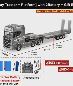 RC Tractor Truck Scania 770S 1:18 - Officieel Gelicenseerd met Licht & Geluid