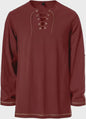Heren Middeleeuwse Tuniek met Vetersluiting - Renaissance, Viking & Piraat Kostuum Shirt