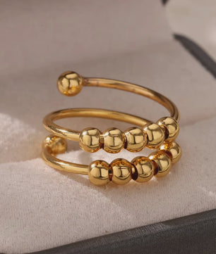 Luxe Gouden Ringen Set: Zirkonia & Boze Oog Design - Verstelbaar & Trendy
