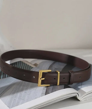 Luxe Dames Riem van Leer met Vierkante Gesp - Verstelbaar voor Jeans & Jurken
