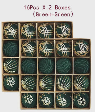 Kerstballen 6cm - Set van 12/16 Stuks - Wijnrood & Goud - Fluweelzacht & Feestelijk
