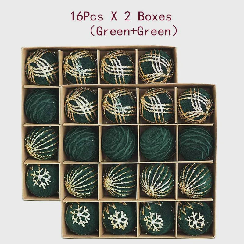 Kerstballen 6cm - Set van 12/16 Stuks - Wijnrood & Goud - Fluweelzacht & Feestelijk