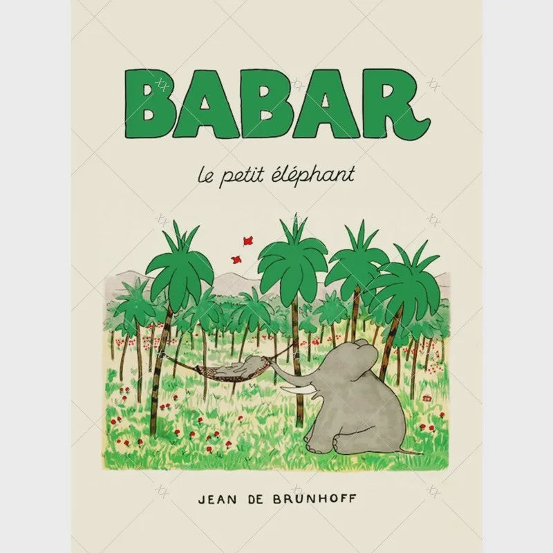 Babar Poster Canvas - Sprookjes Kunst voor Kinderkamer & Babykamer Decoratie