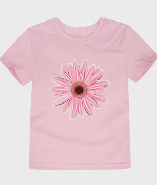 Schattig Katoenen T-shirt Meisjes met Bloemprint - Maten 2 t/m 14 Jaar
