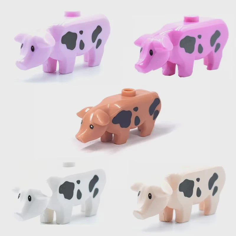 Bouwstenen Dierenpark Scene - Katten, Honden, Vogels, Varkens & Meer - DIY Speelgoed Bakstenen