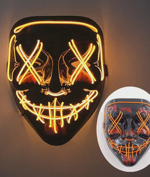 Verlicht LED Neon Purge Masker met Fiber Optic Handschoenen - Halloween & Feest