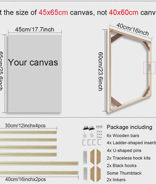 Houten Canvas Frame voor Schilderen & Diamond Painting - Diverse Maten