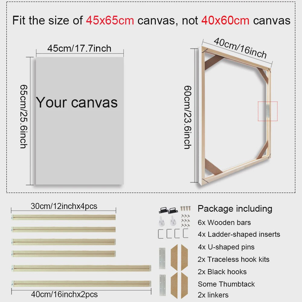 Houten Canvas Frame voor Schilderen & Diamond Painting - Diverse Maten