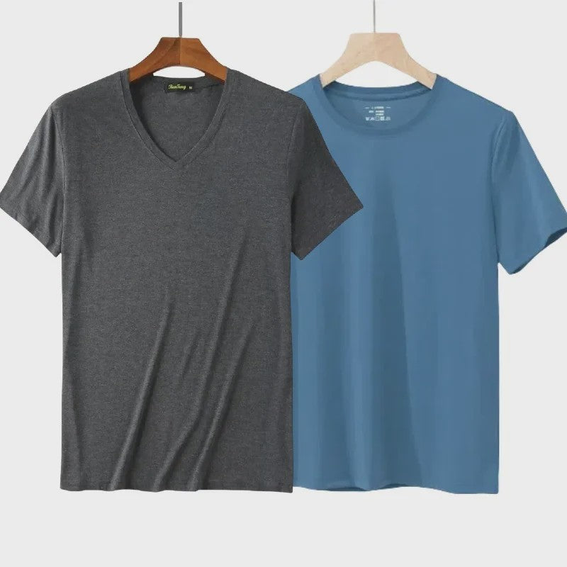 2-Pack Bamboe Fiber T-shirts Heren - Ronde Hals, Korte Mouw, Ademend & Zweetabsorberend