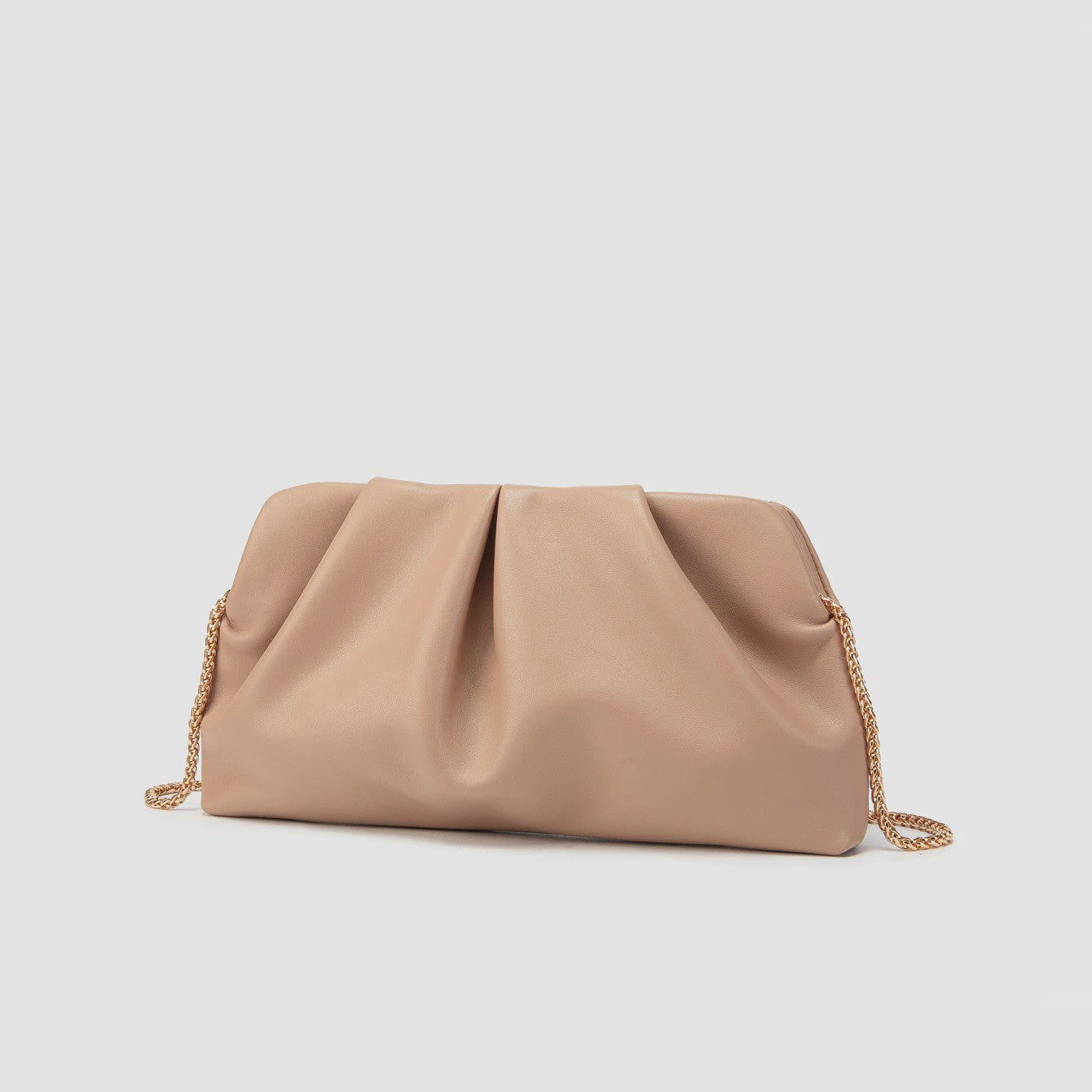 Luxe Plissé Avondtas met Gouden Ketting - Clutch & Schoudertas voor Feestelijke Gelegenheden